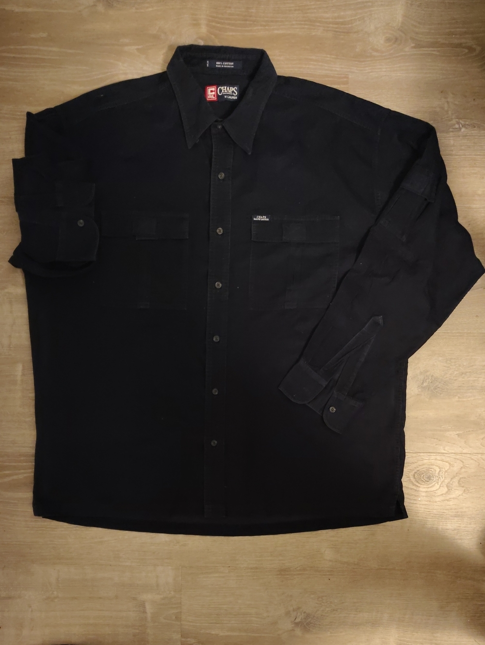 Chaps Ralph Lauren Vintage Men’s Dark Blue Long-Sleeve Button-Up Shirt